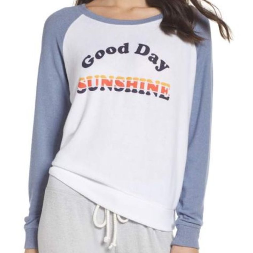 Make+Model Jumper Pullover Blue White “Good Day S… - image 1